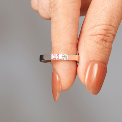 I Had You And You Had Me Single Band Birthstones Ring