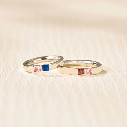 I Had You And You Had Me Single Band Birthstones Ring