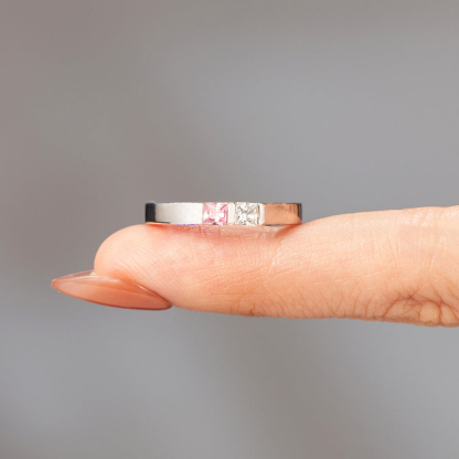 I Had You And You Had Me Single Band Birthstones Ring