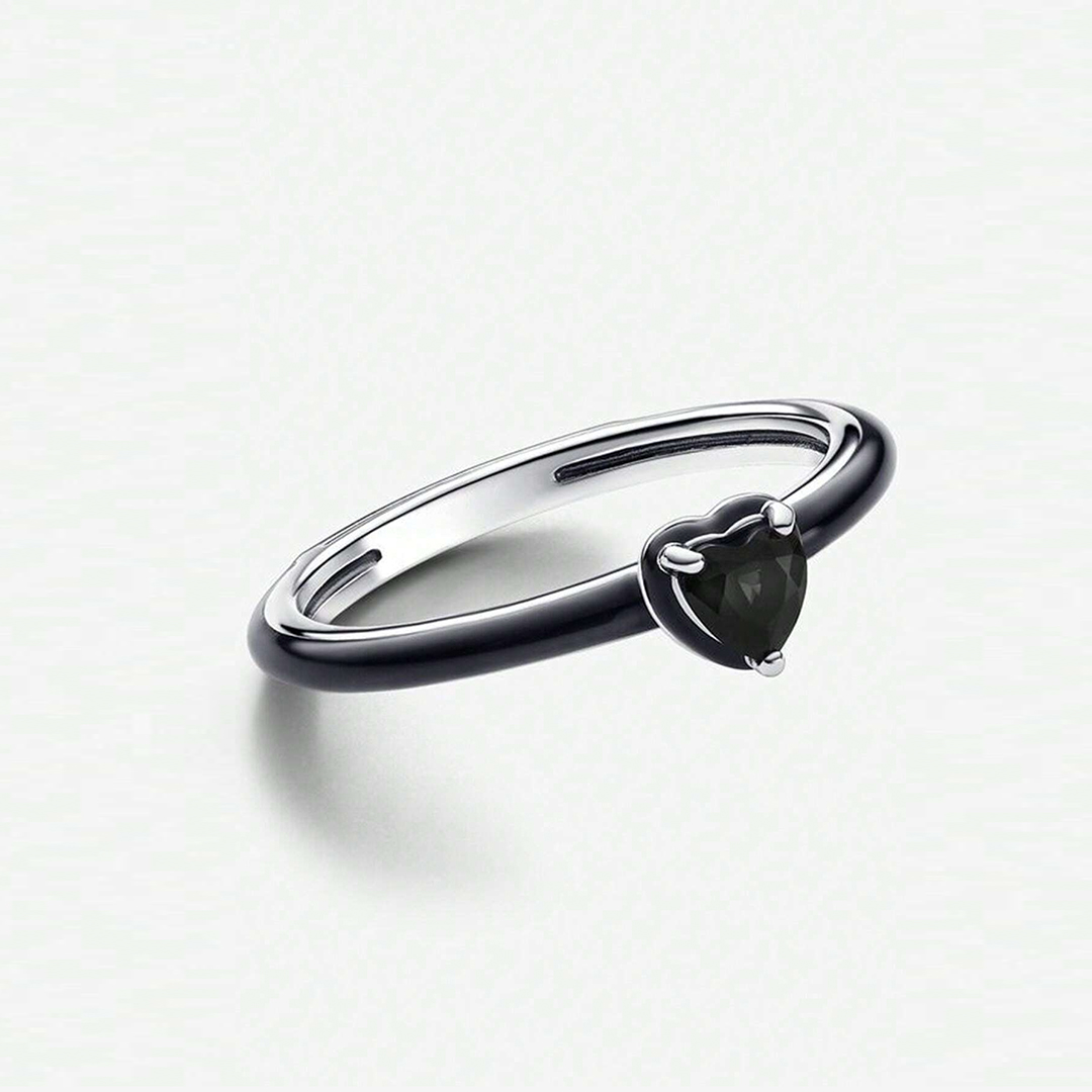 Self Love Black Heart-Shaped Ring
