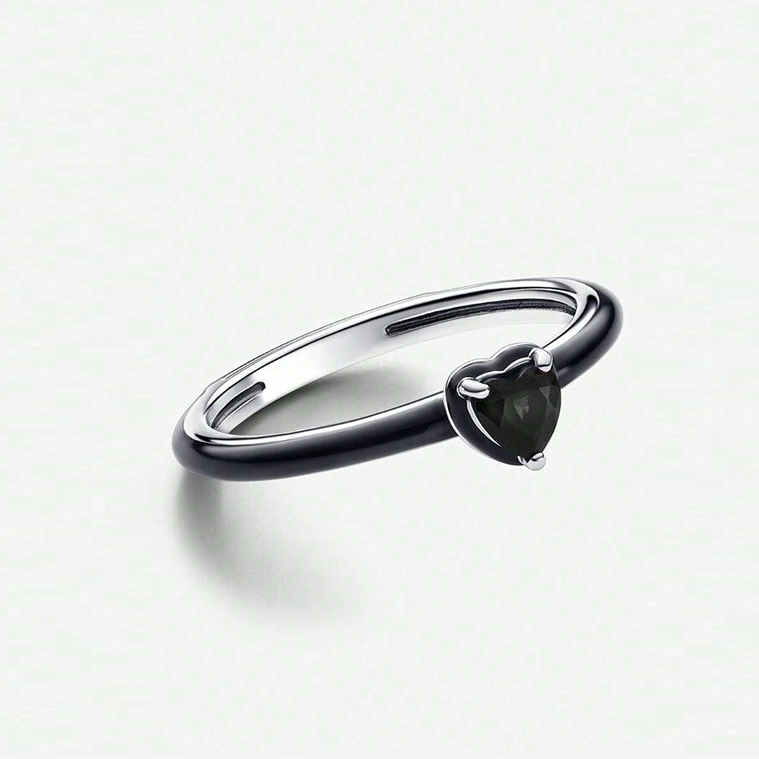 Self Love Black Heart-Shaped Ring