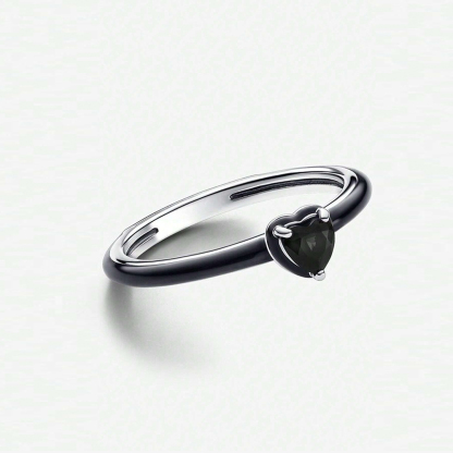 Self Love Black Heart-Shaped Ring