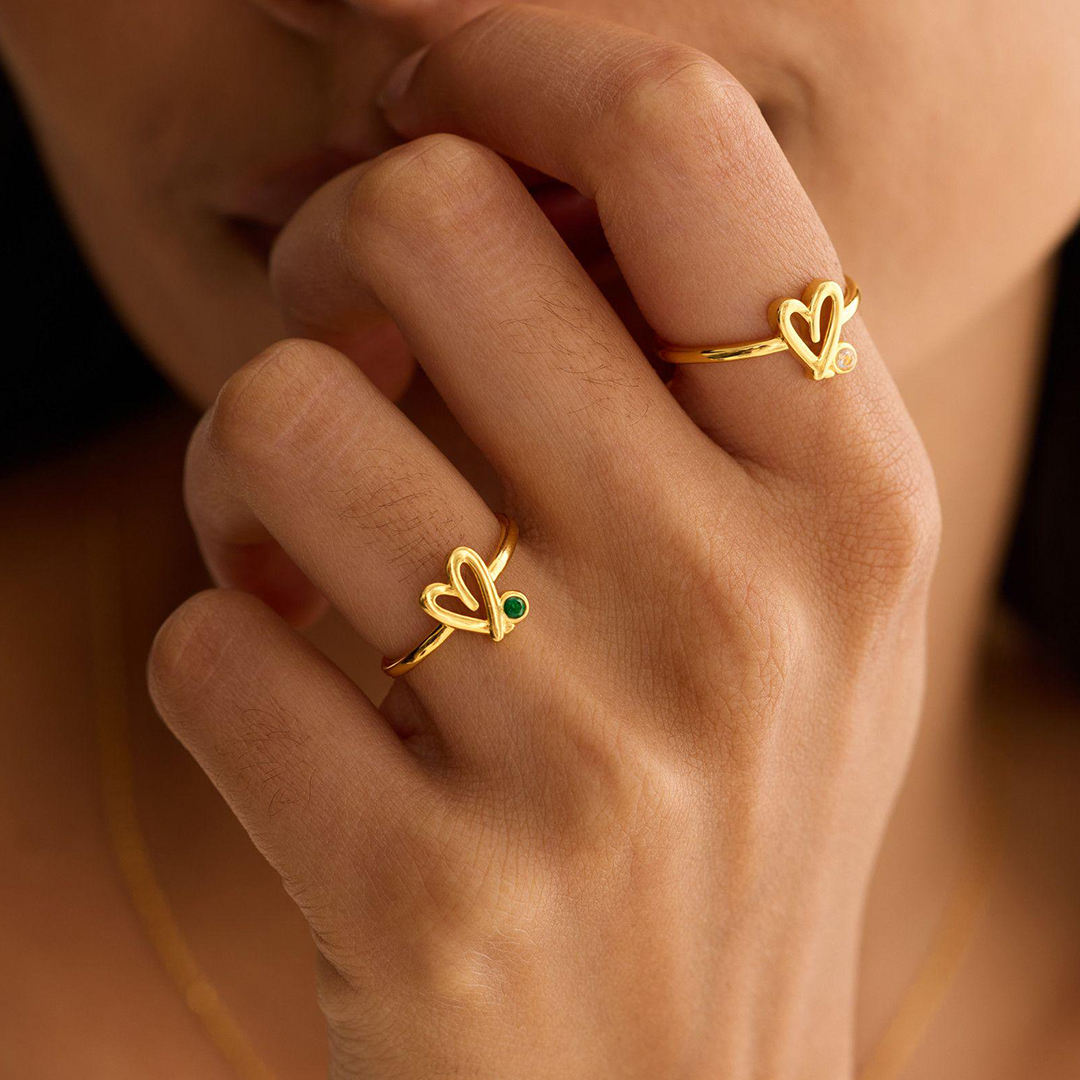 Choosing My Peace Heart Birthstone Ring