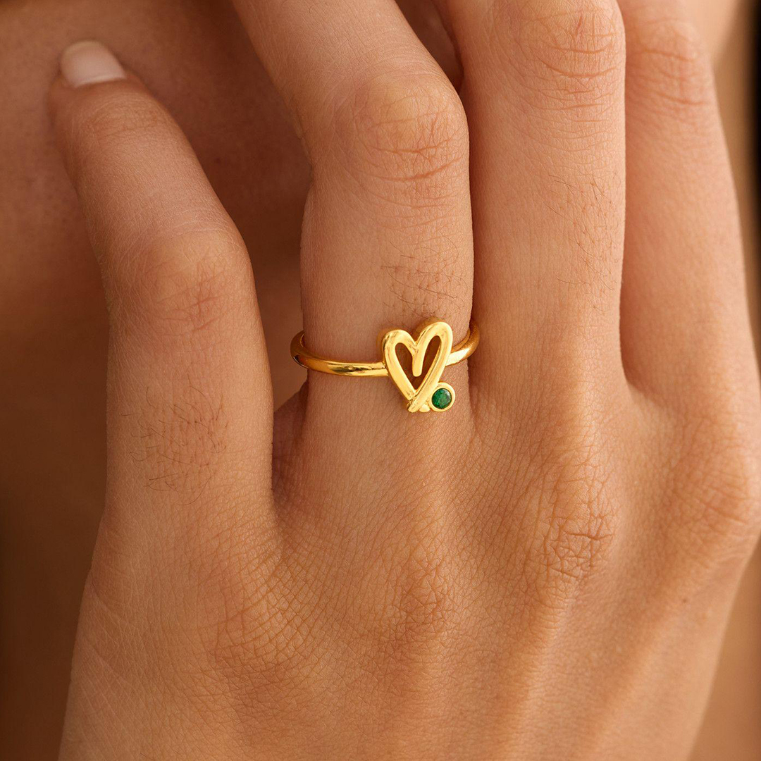 Choosing My Peace Heart Birthstone Ring