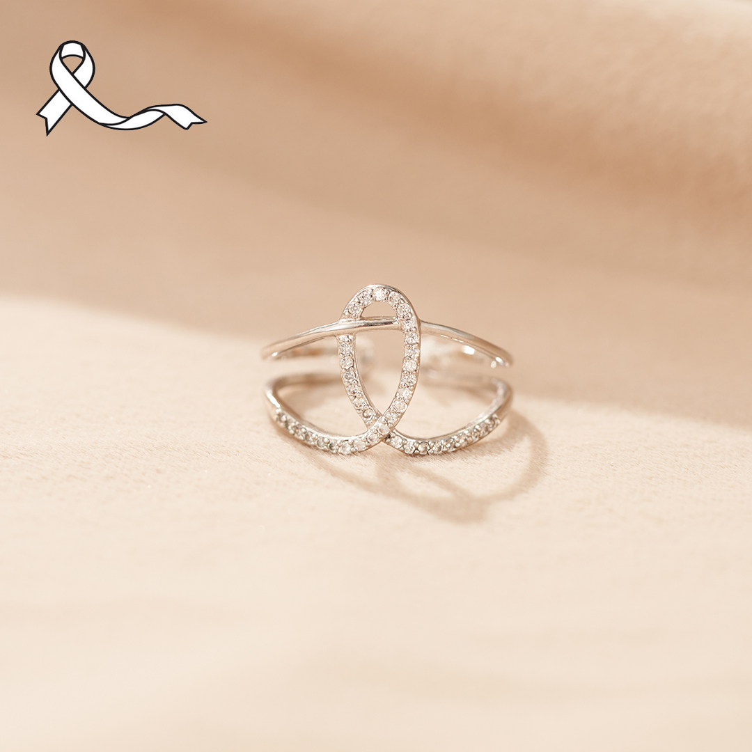I Am Enough White Ribbon Lung Cancer Ring