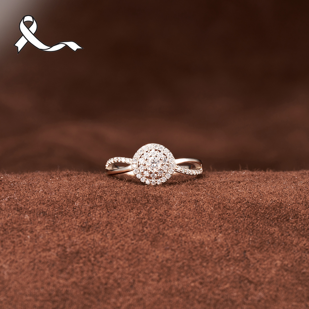 I Am Enough Eternal Hope Circle Lung Cancer Ring