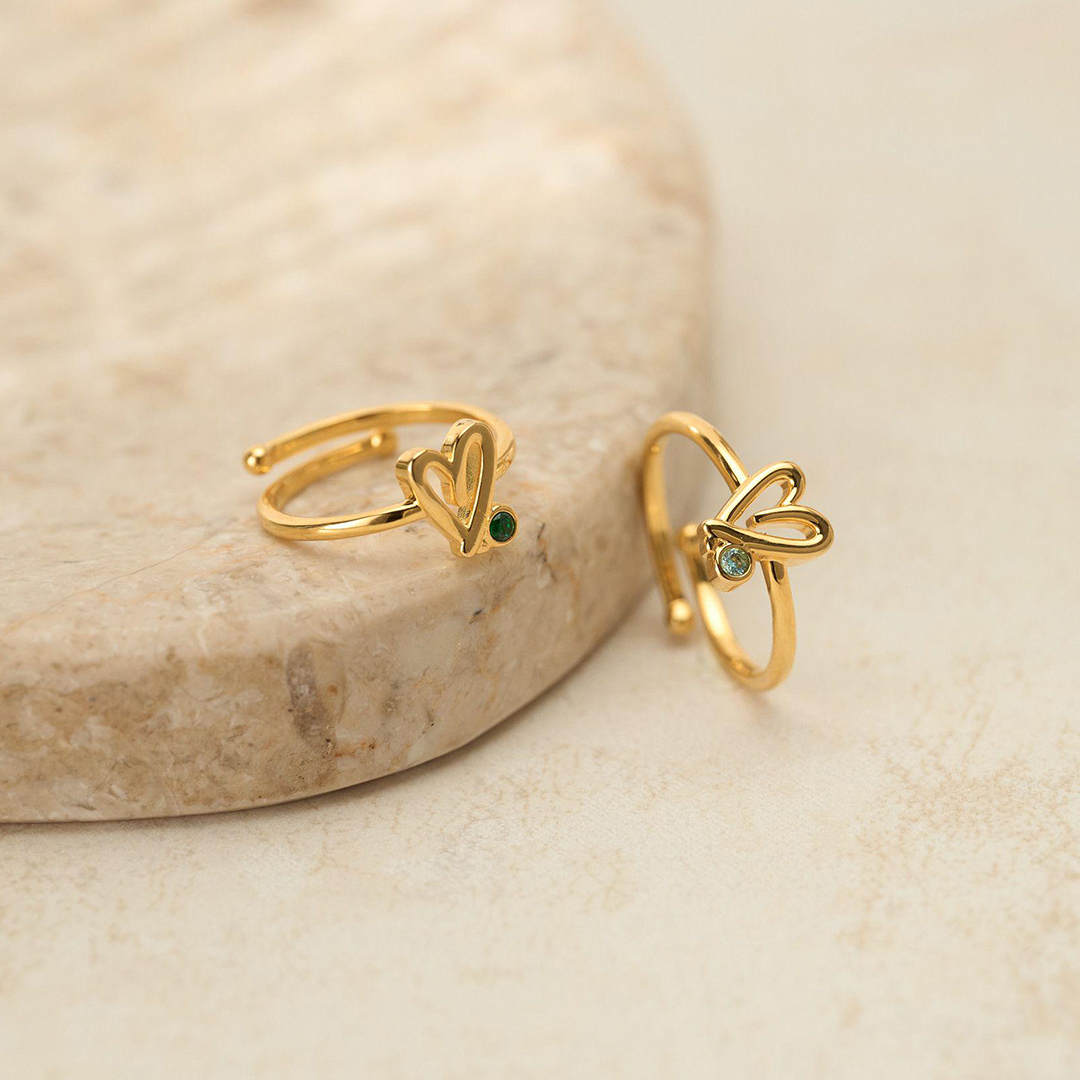 Choosing My Peace Heart Birthstone Ring