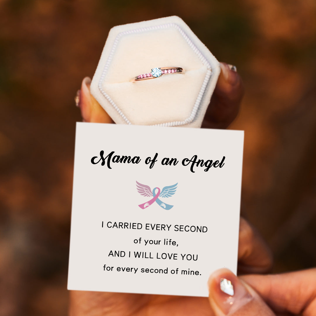 Mama Of An Angel Round Cut Accent Ring