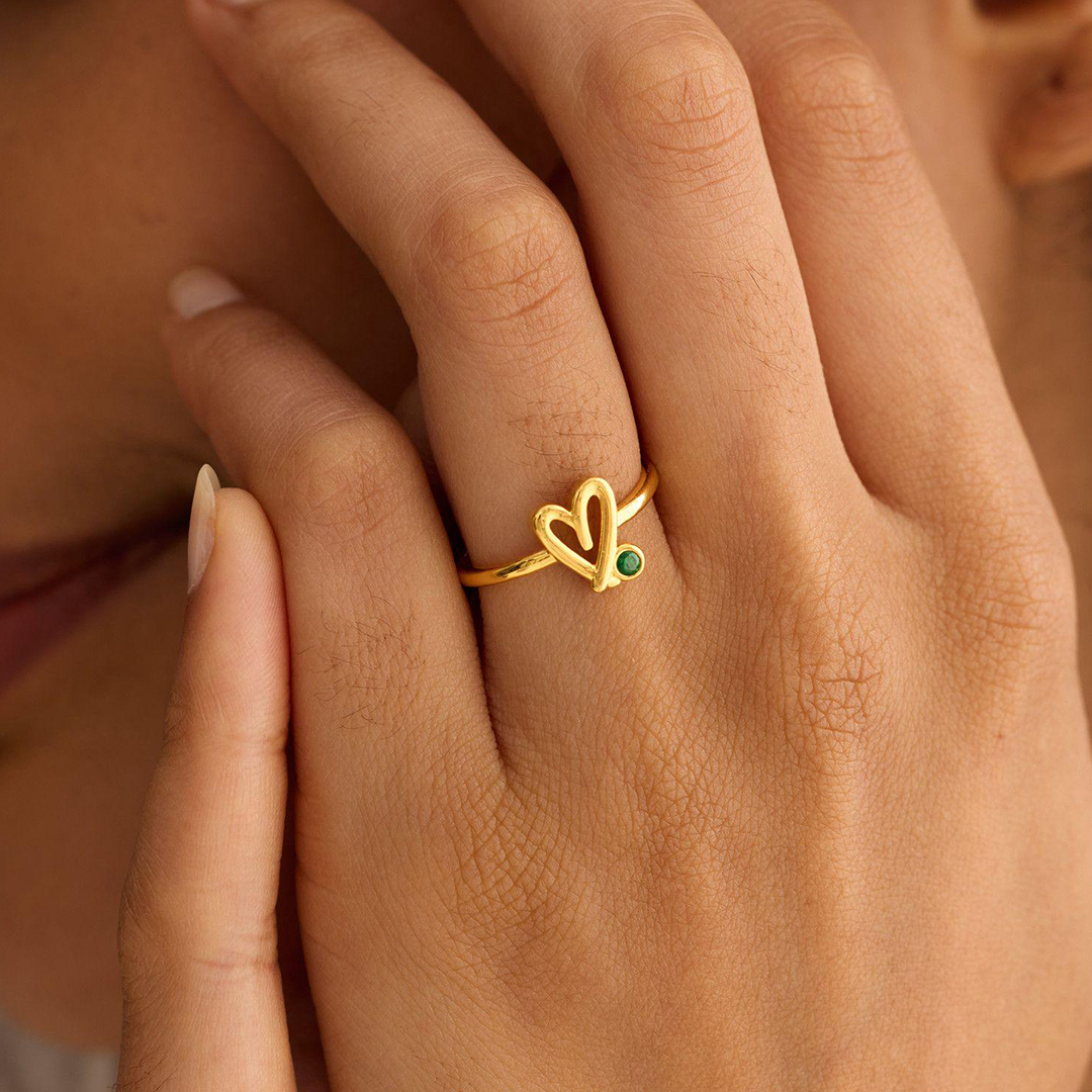 Choosing My Peace Heart Birthstone Ring