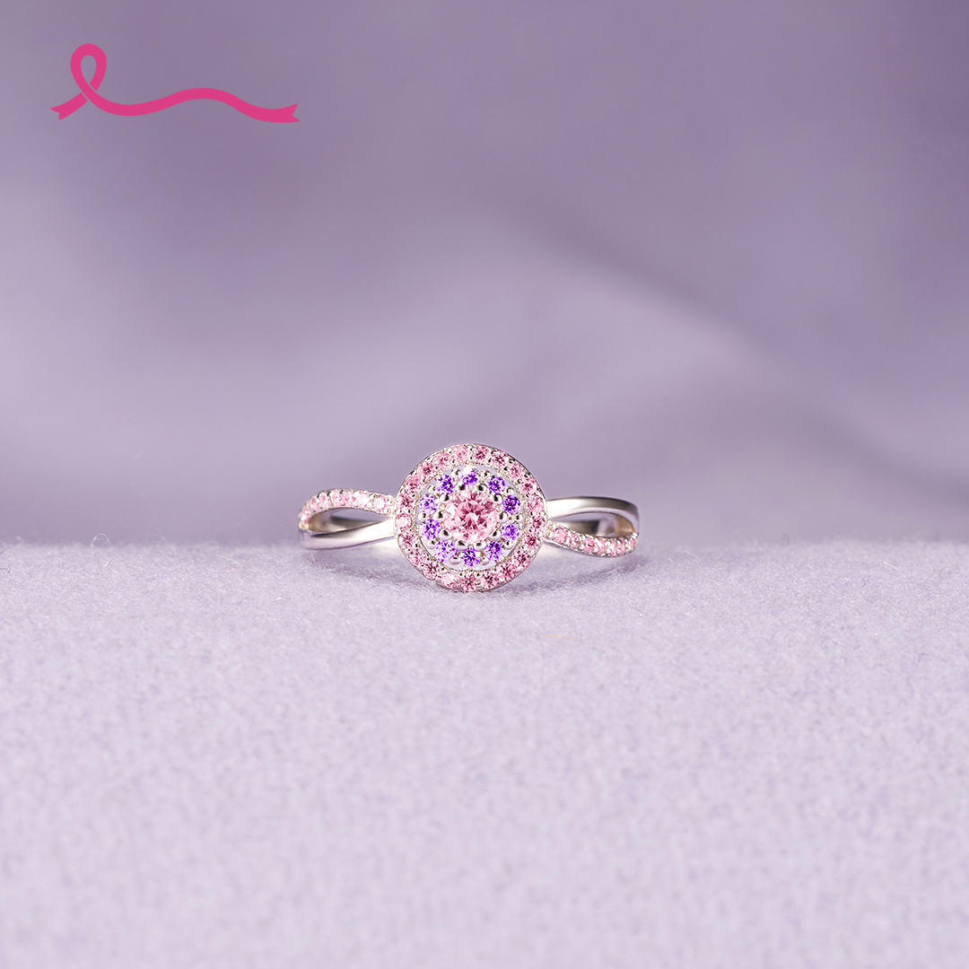 Halloween Special Edition For Breast Cancer Hope Purple Circle Ring
