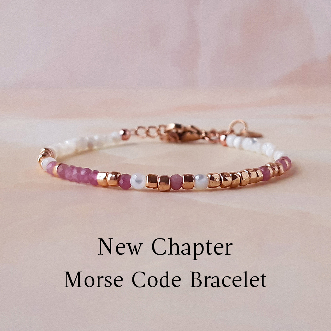 New Chapter Graduation Pink Morse Code Bracelet