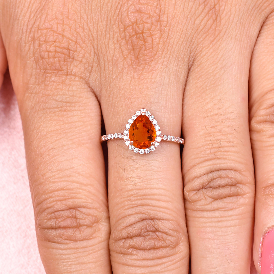 Multiple Sclerosis Awareness Courage & Hope Pear Ring