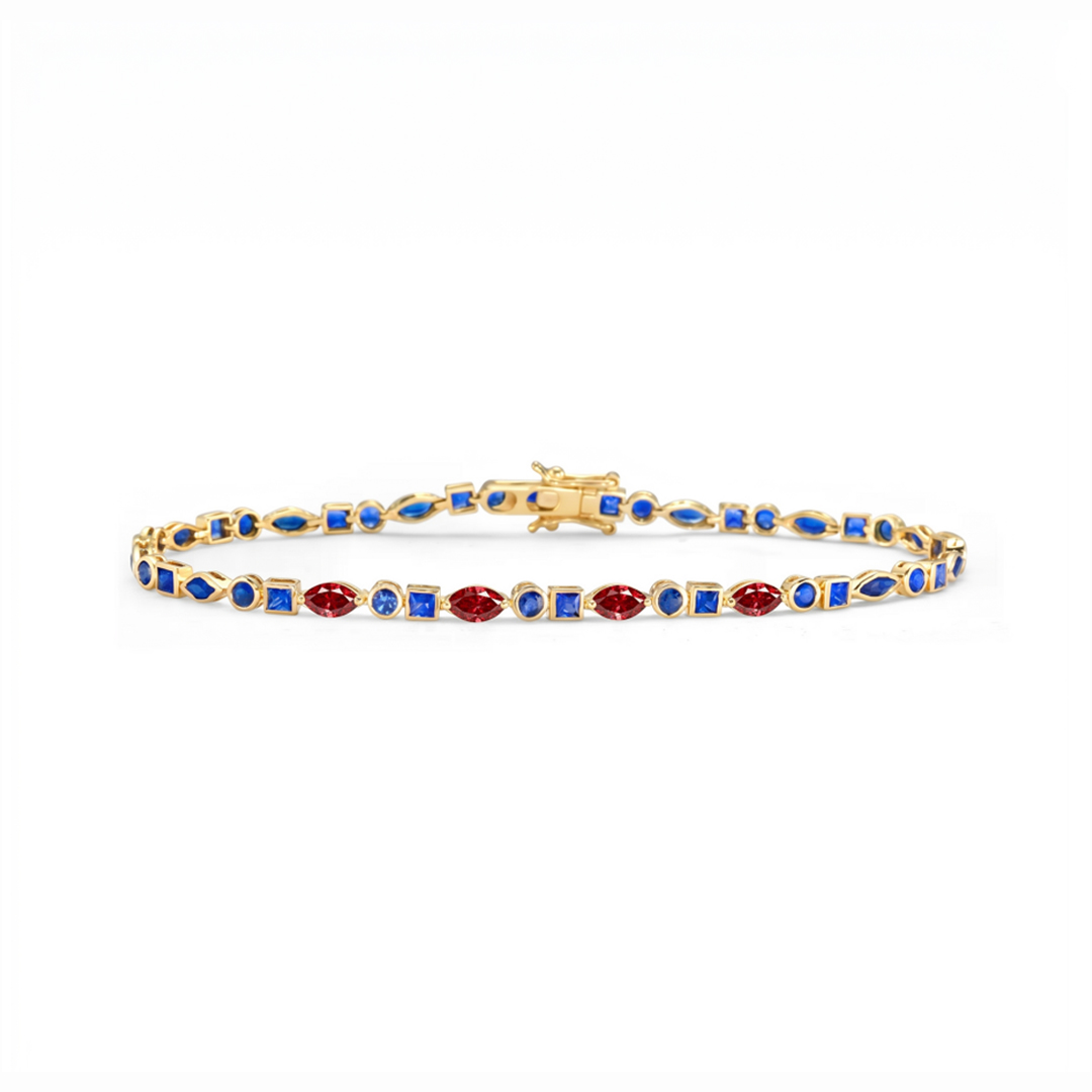Diabetes Awareness Multi-Shape Diamond Bracleet