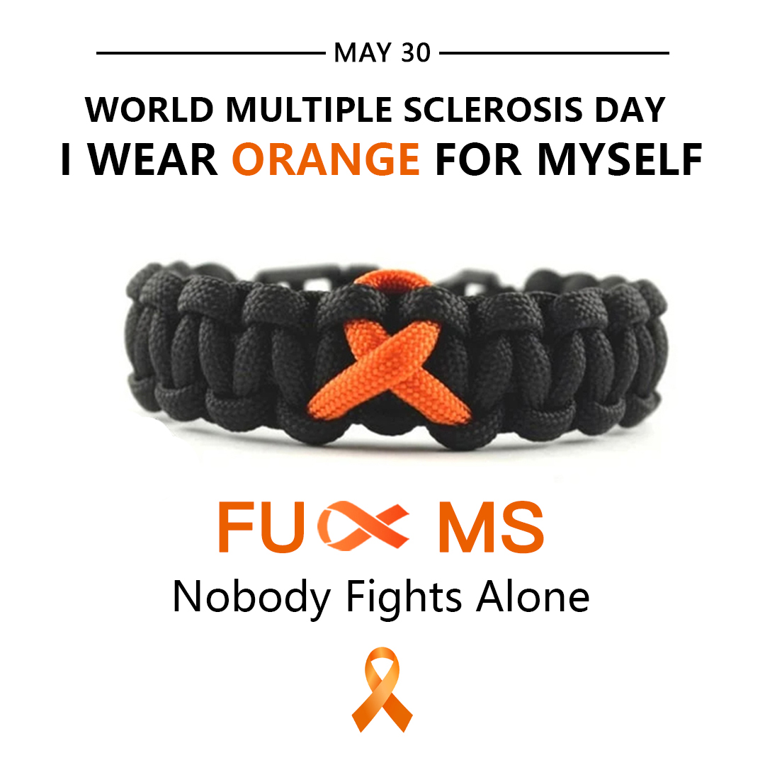 Multiple Sclerosis Warrior Orange Ribbon Bracelet