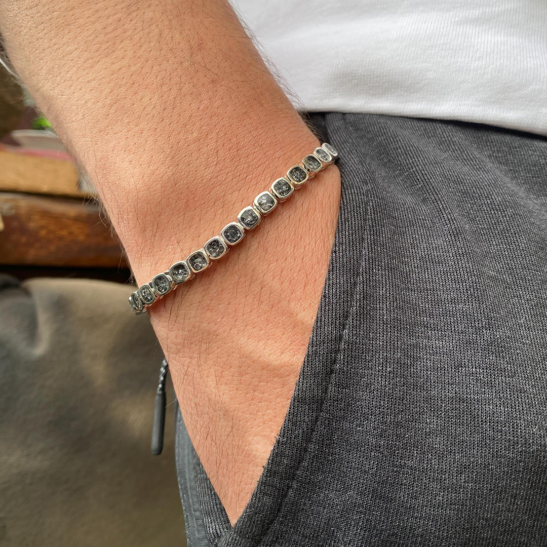 Brain Tumor Awareness Grey Dimond Bracelet