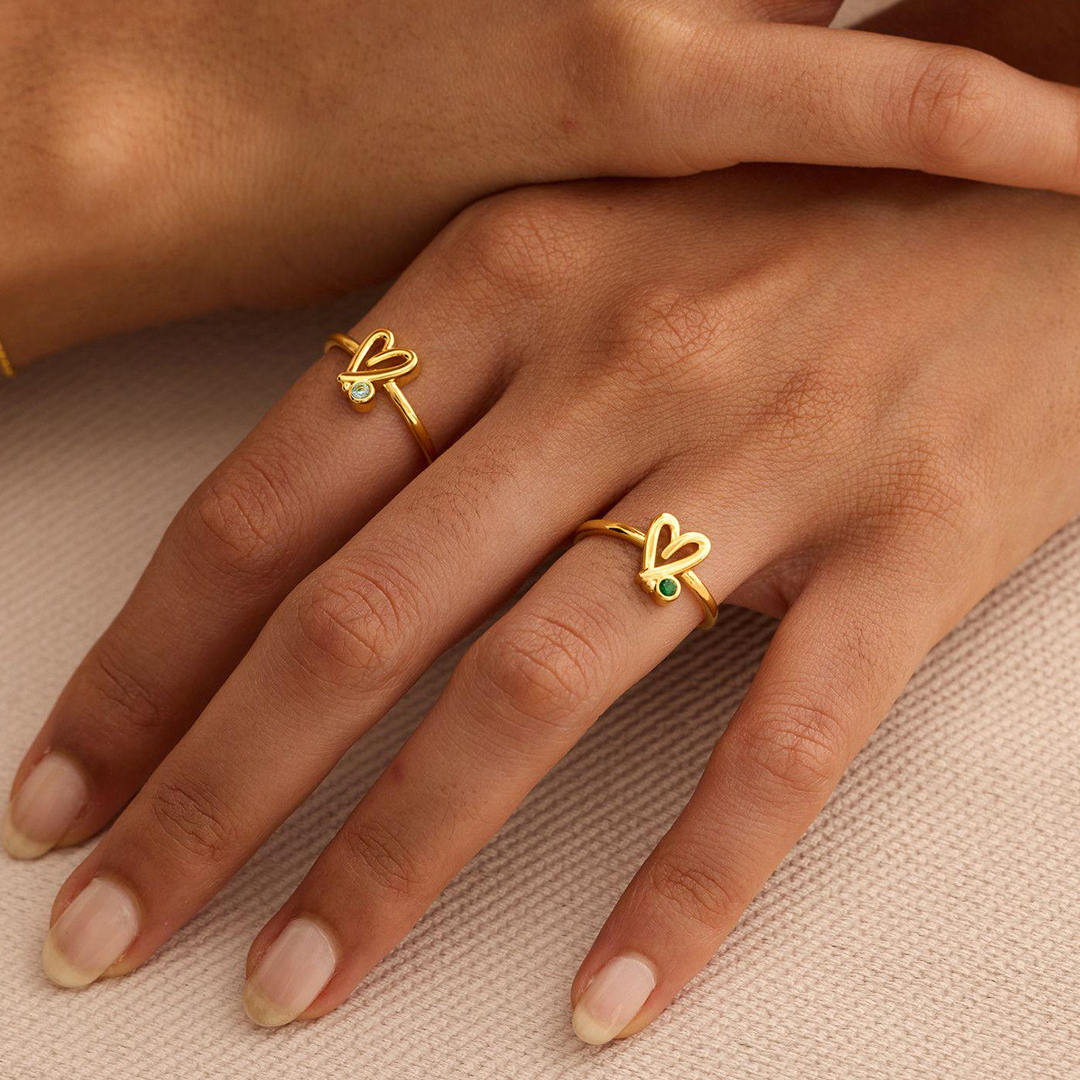 Choosing My Peace Heart Birthstone Ring