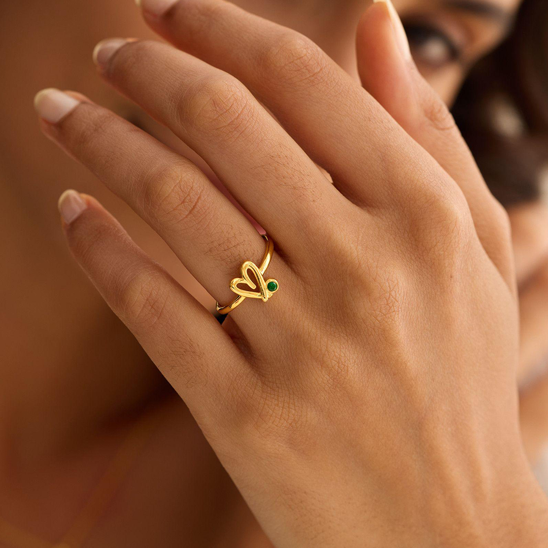 Choosing My Peace Heart Birthstone Ring