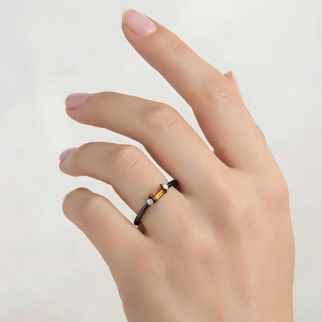 Stronger Than Multiple Sclerosis Baguette Black Ring