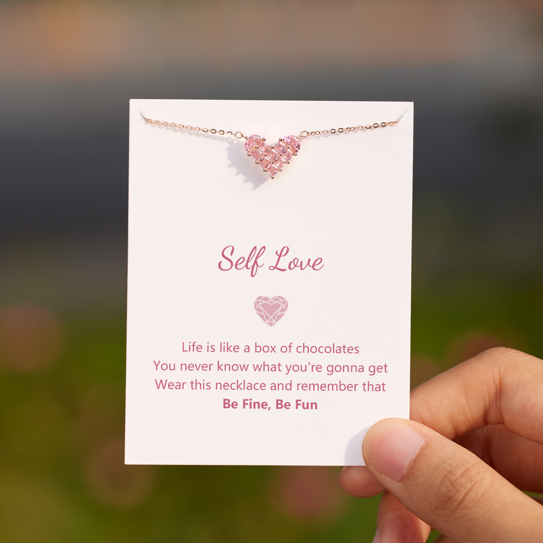 Self Love Pink Heart Necklace