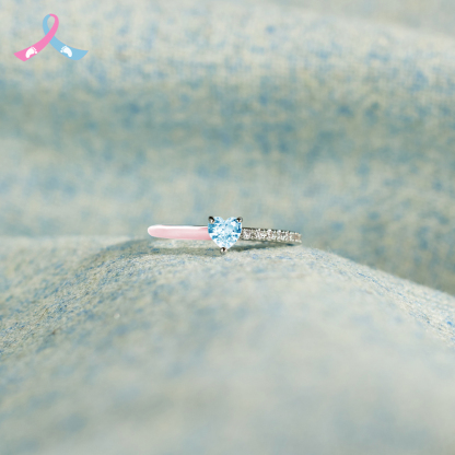 Mama Of An Angel Blue Heart Ring