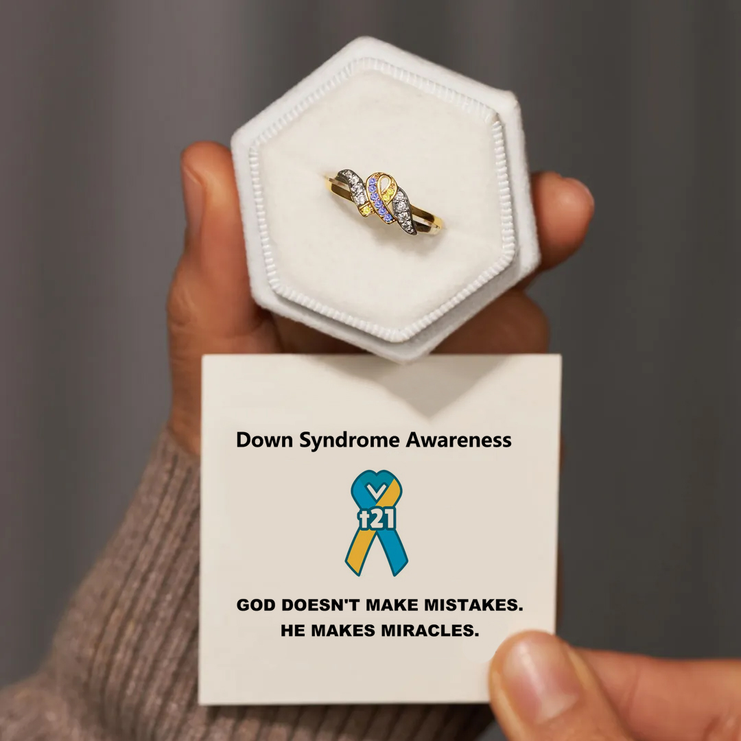Down Syndrome Awareness Ribbon of Miracles Ring