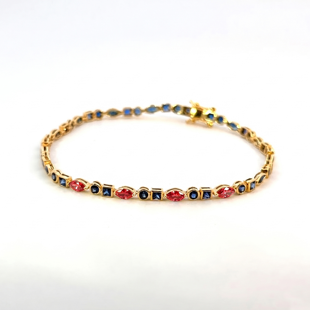Diabetes Awareness Multi-Shape Diamond Bracleet