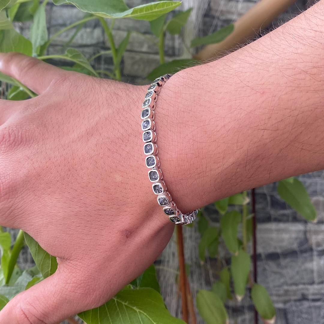 Brain Tumor Awareness Grey Dimond Bracelet
