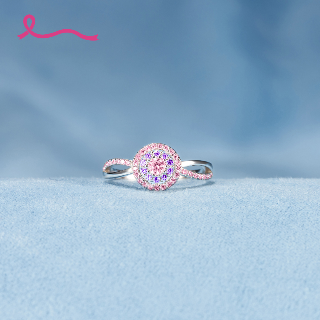 Halloween Special Edition For Breast Cancer Hope Purple Circle Ring