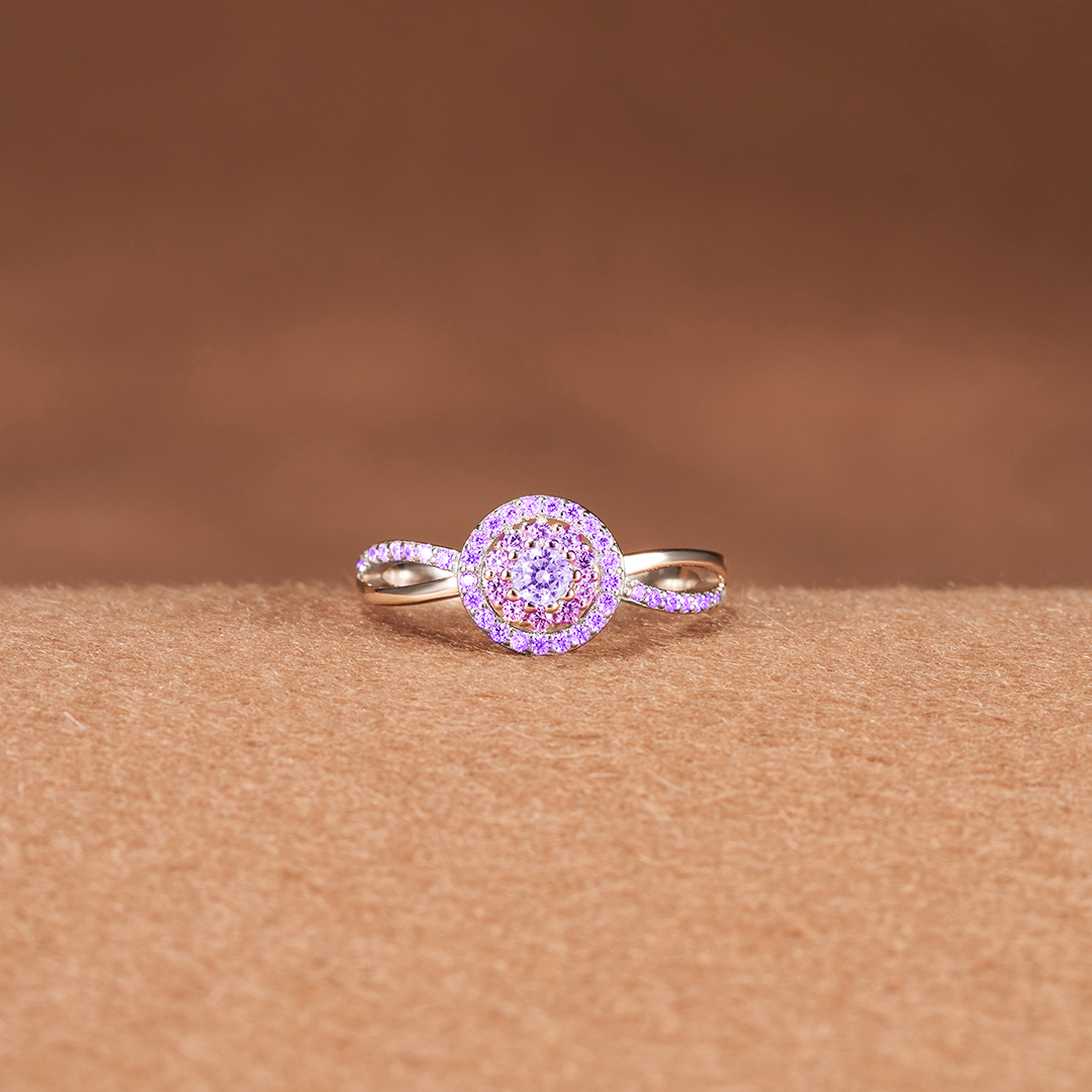 Raise Awareness Of Fight Domestic Violence Purple Circle Ring