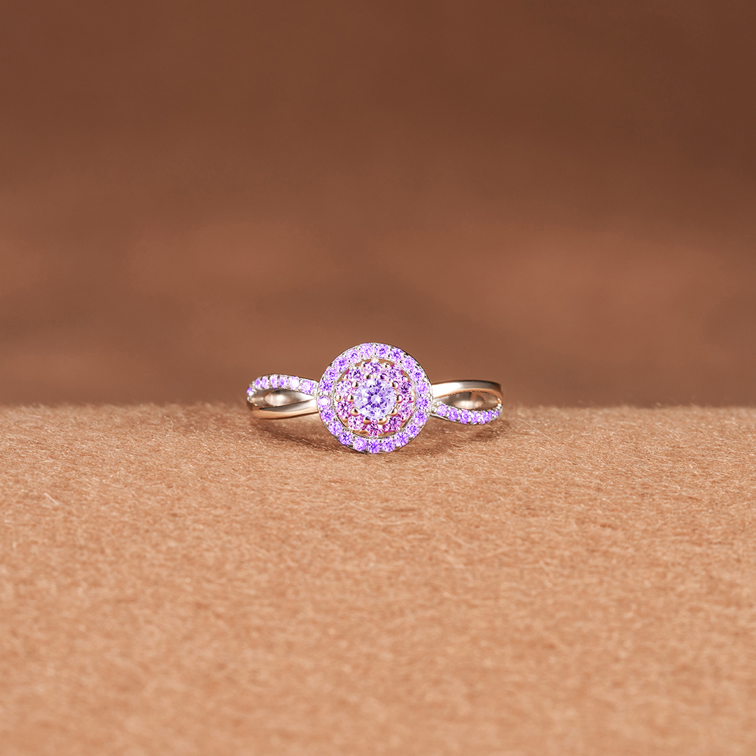 Raise Awareness Of Fight Domestic Violence Purple Circle Ring