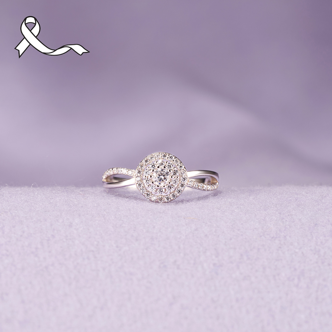 I Am Enough Eternal Hope Circle Lung Cancer Ring