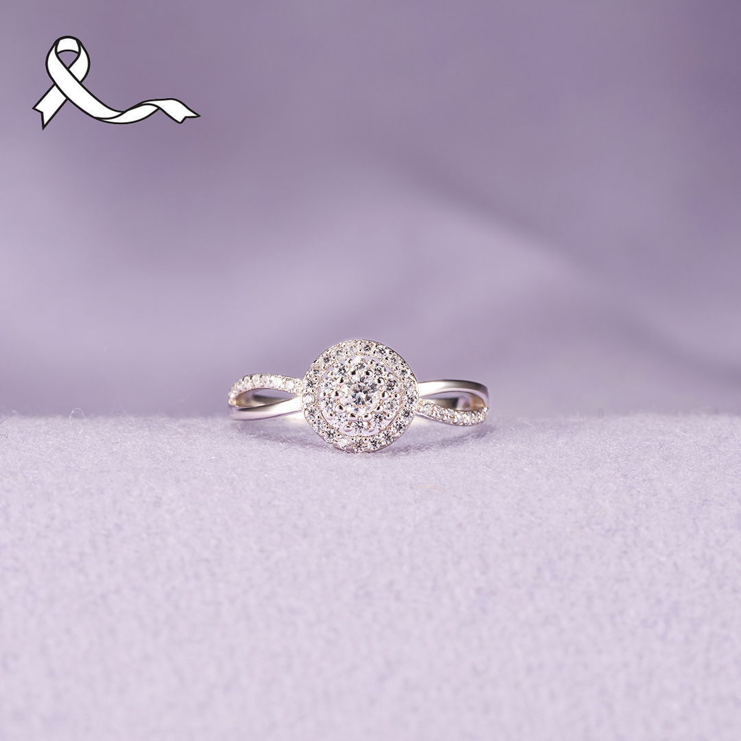 I Am Enough Eternal Hope Circle Lung Cancer Ring