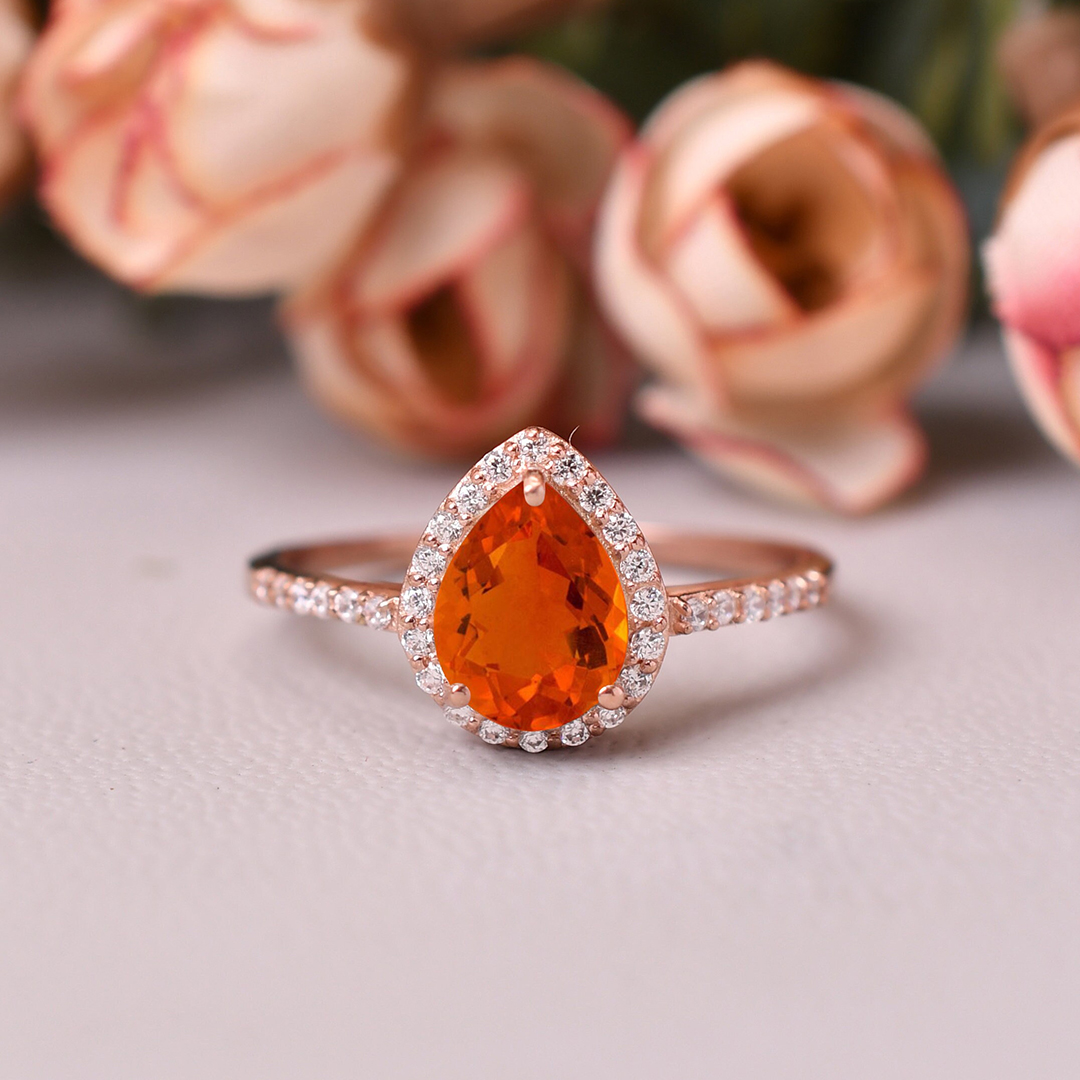 Multiple Sclerosis Awareness Courage & Hope Pear Ring