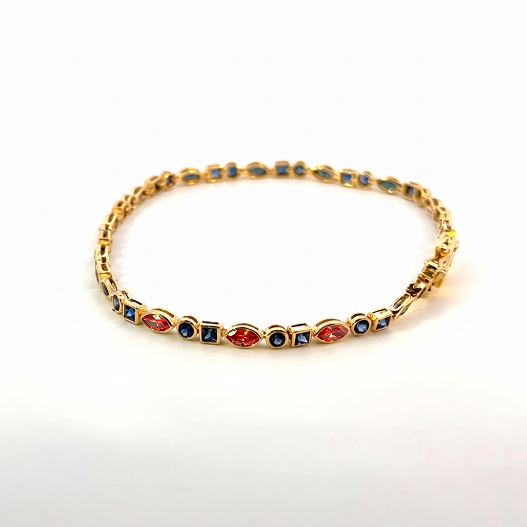 Diabetes Awareness Multi-Shape Diamond Bracleet