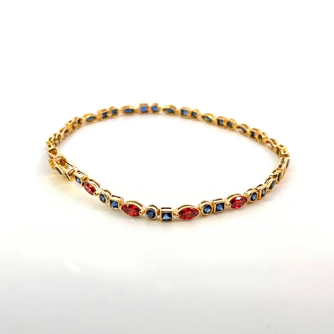 Diabetes Awareness Multi-Shape Diamond Bracleet