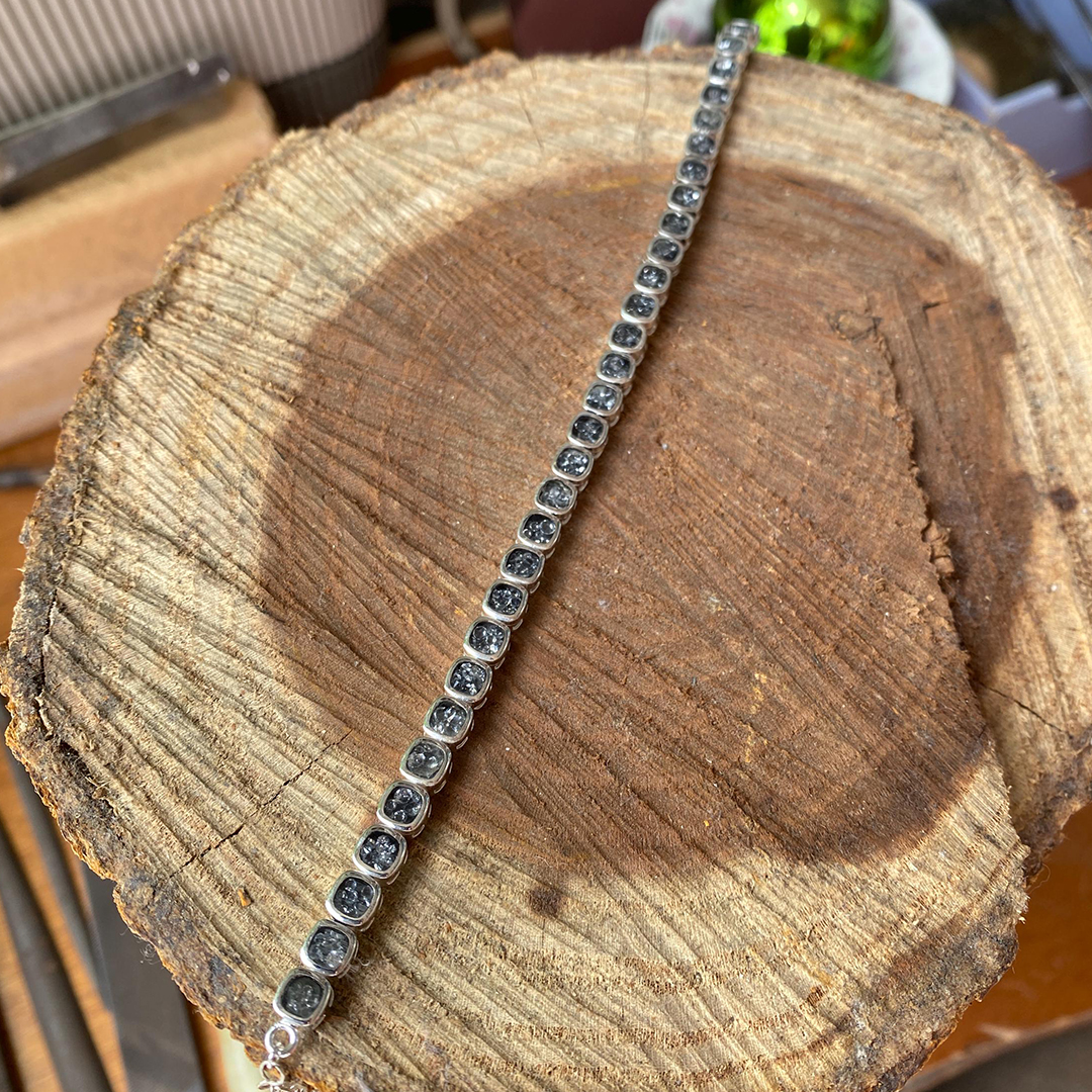 Brain Tumor Awareness Grey Dimond Bracelet