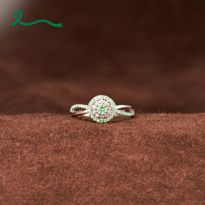 I Am Enough Evergreen Circle Liver Cancer Ring