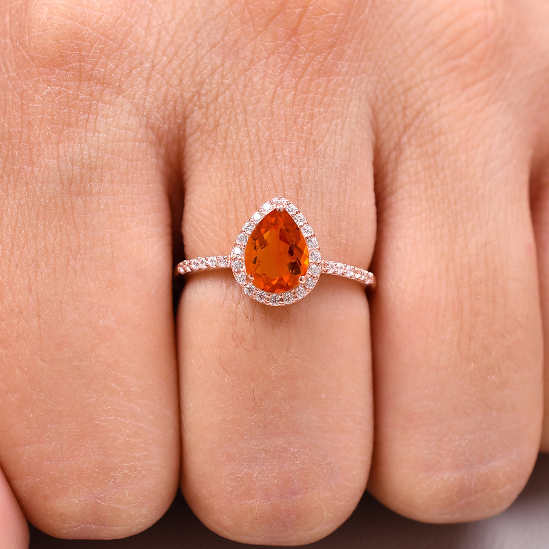 Multiple Sclerosis Awareness Courage & Hope Pear Ring