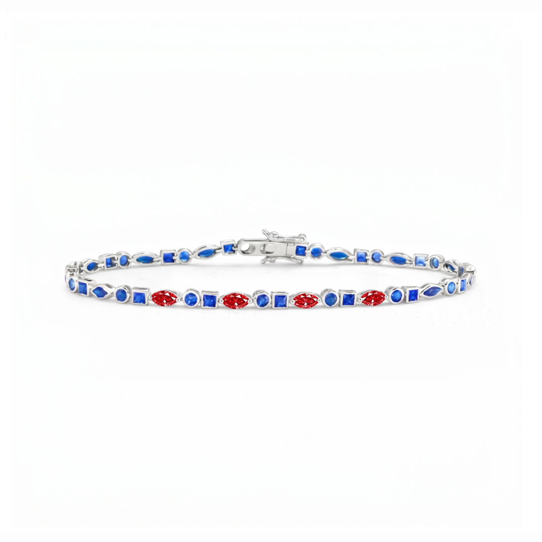 Diabetes Awareness Multi-Shape Diamond Bracleet
