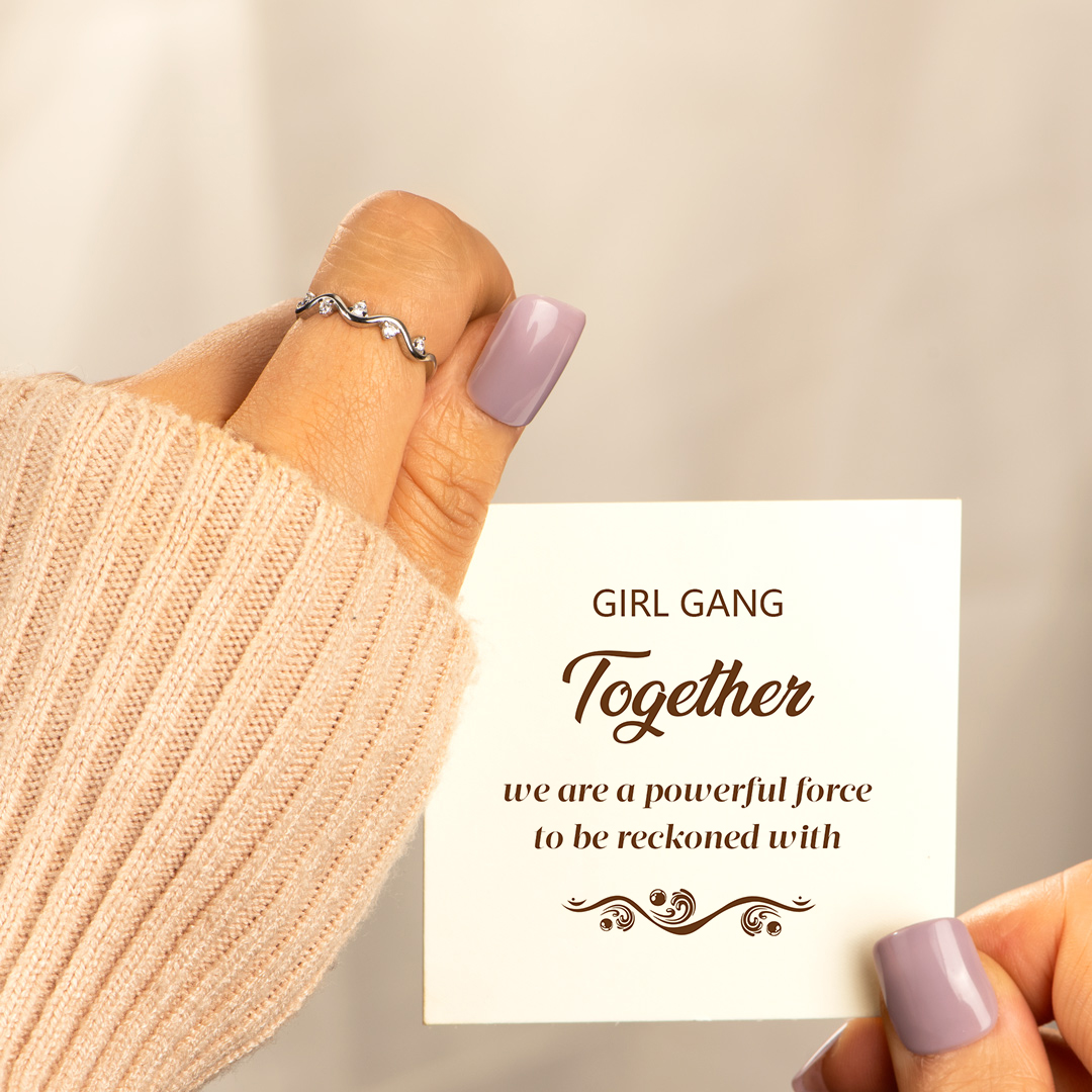 Girl Gang Together Friendship Wave Ring