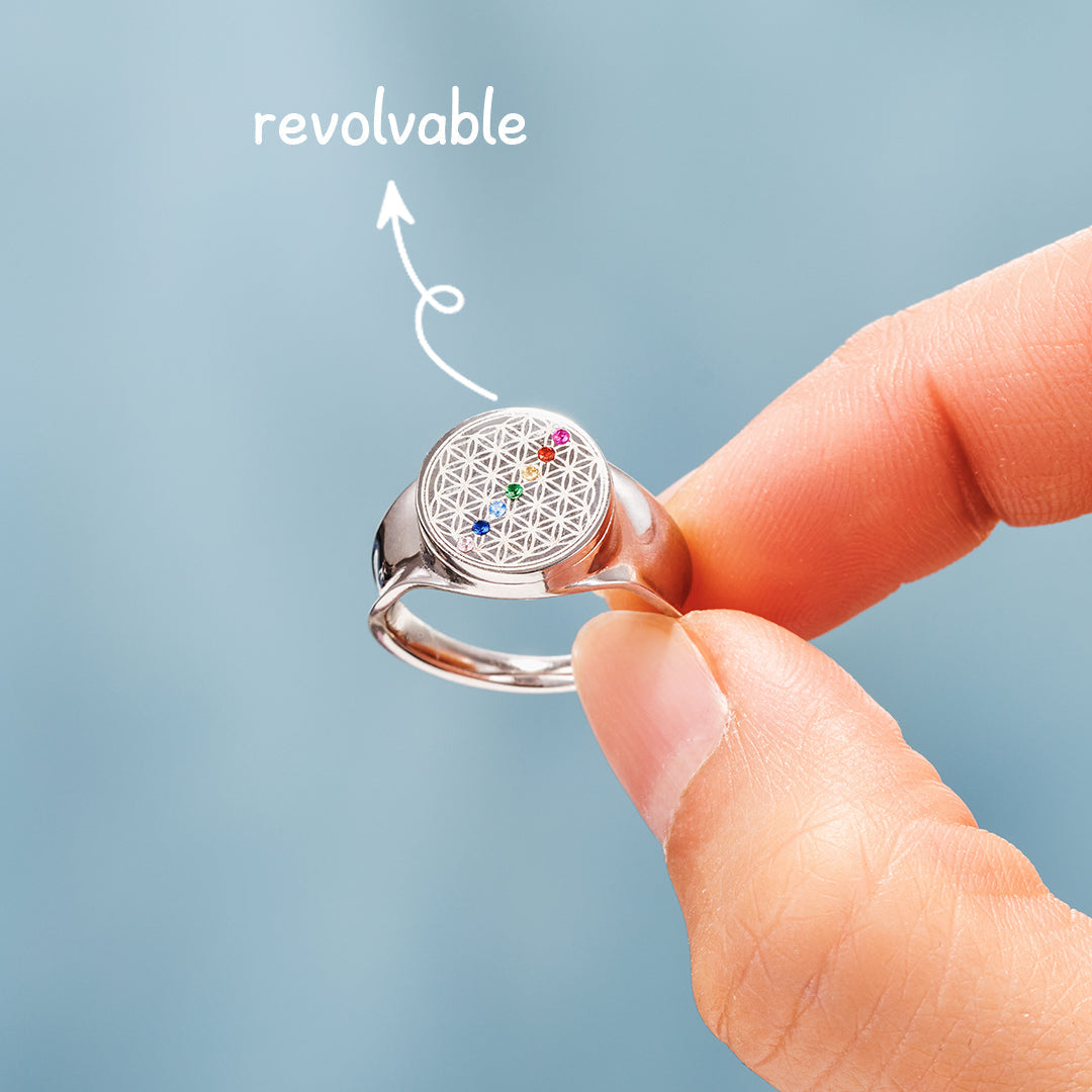 Breathe In Breathe Out And Move On Seven Chakras Ring