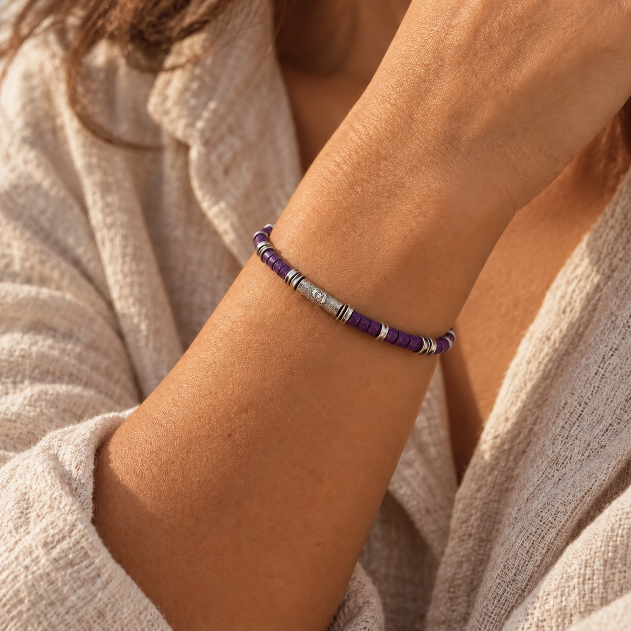 Alzheimer Dementia awareness Purple Support Bracelet