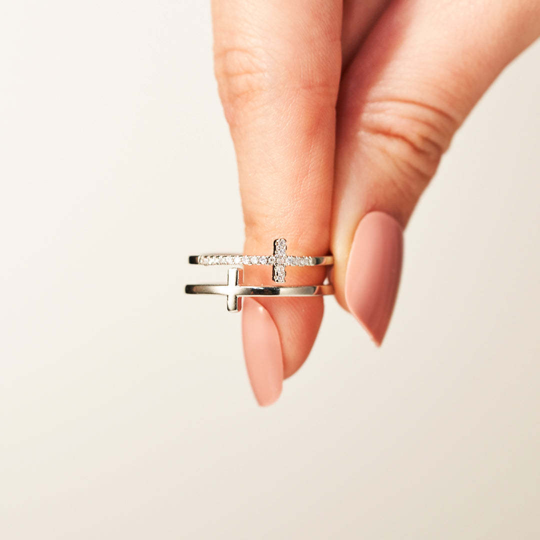 Matching Mother & Daughter Double Cross Rings