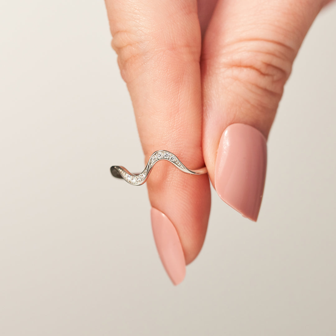 Happiness Comes In Wave Wave Ring