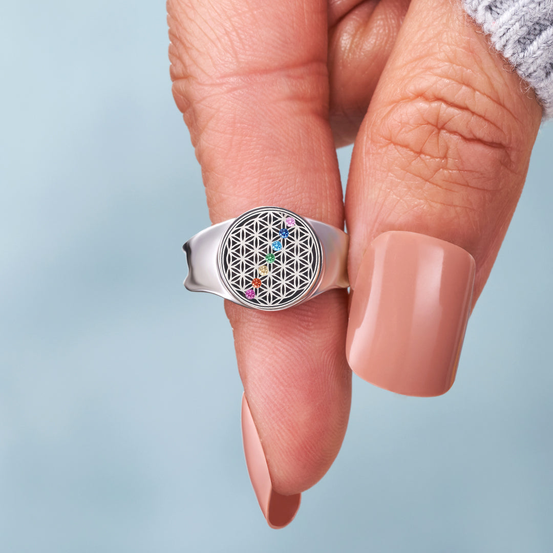 Breathe In Breathe Out And Move On Seven Chakras Ring