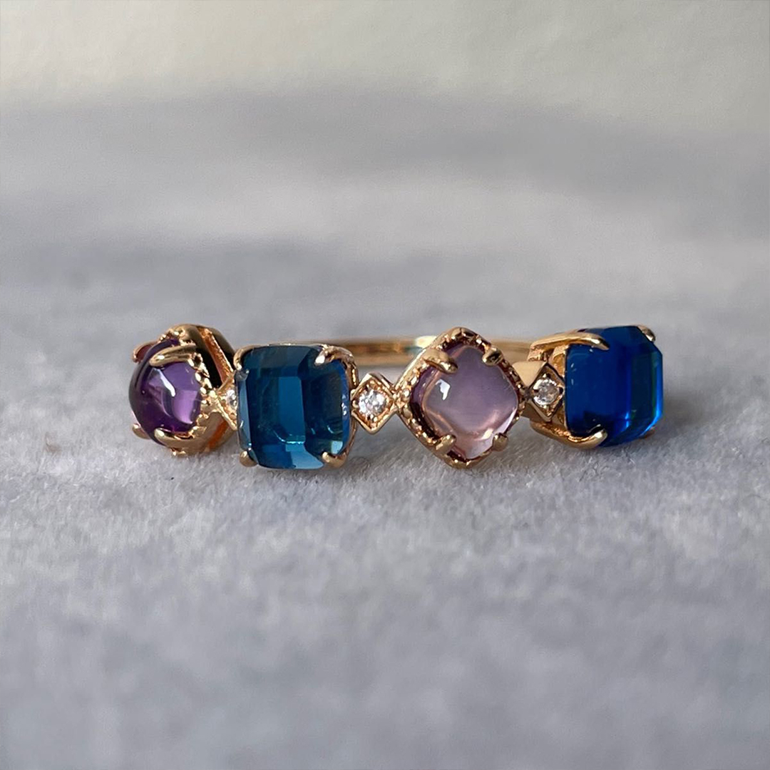2-5 Family Birthstone Gift For Mom Ring