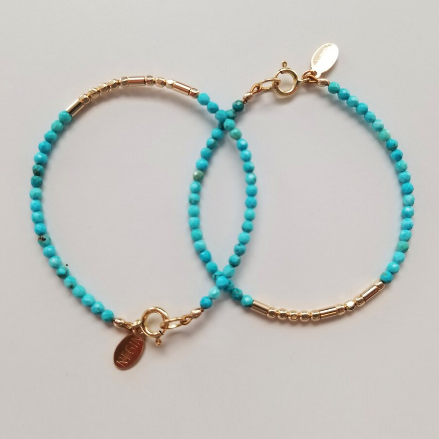 Genuine Turquoise Gemstone Morse Code Bracelet