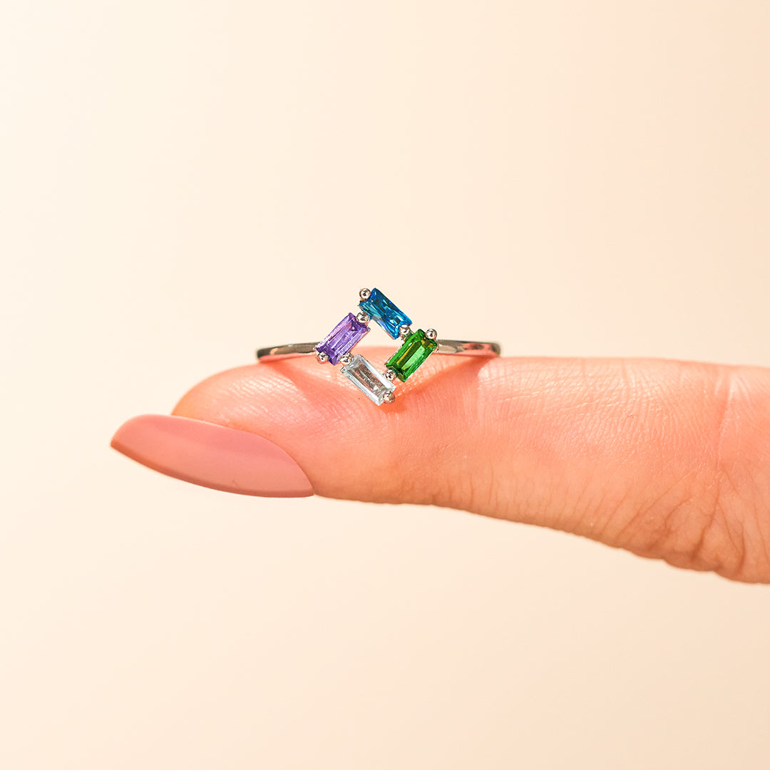 3-6 Baguette Birthstones Ring