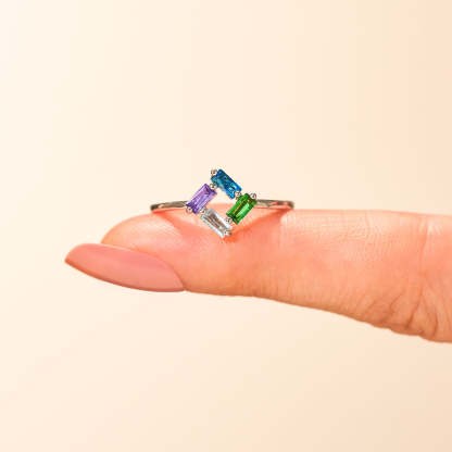 3-6 Baguette Birthstones Ring