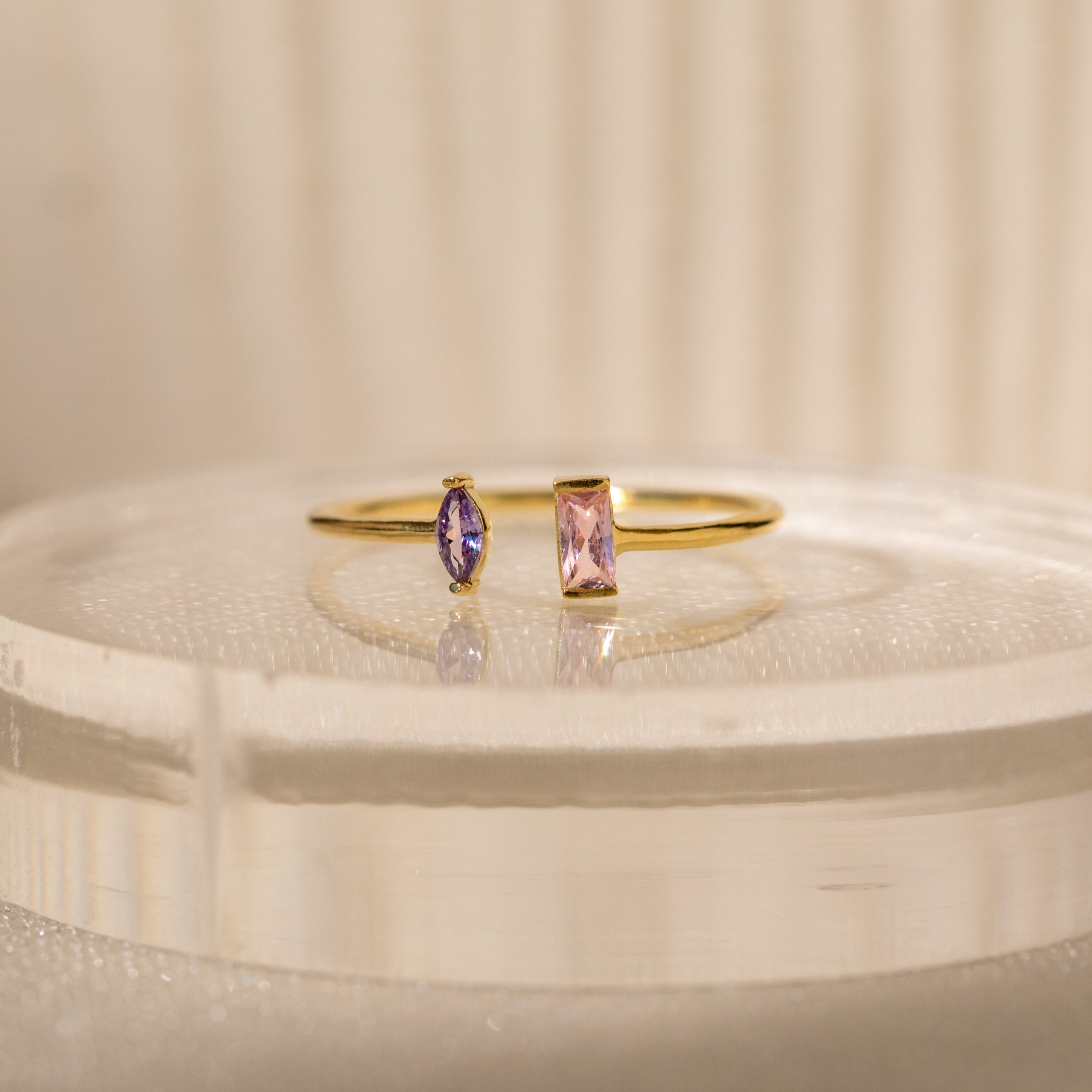 Baguette & Marquise Duo Birthstone Ring